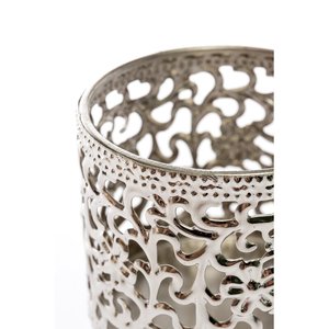 Porte-bougie en aluminium de haute qualité avec finition argentée pour la décoration de la maison, des mariages et de Noël - Product Image 3