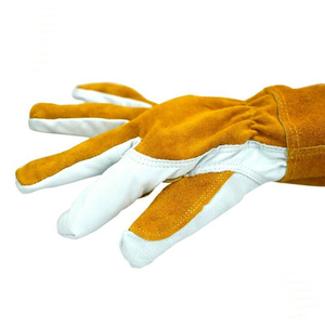 Gants de soudage en cuir fendu de 14 pouces, gantelets de sécurité de haute qualité multicouleurs mixtes, vente en gros - Product Image 3