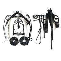 Hardware y equipo de conducción de cuero negro DD con hebillas SS Juego de arnés de Peto de caballo