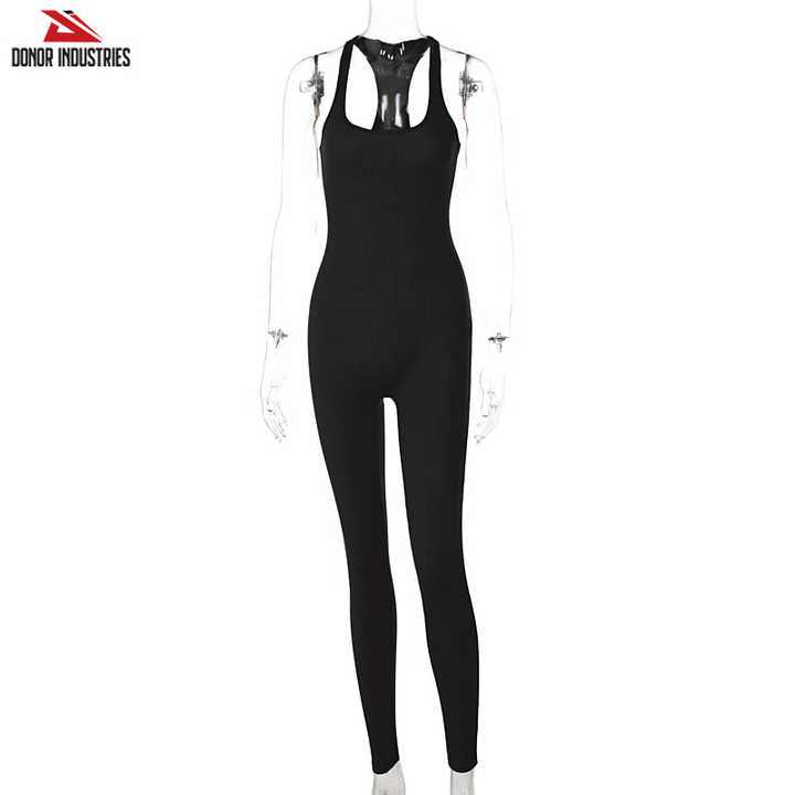 202 Autumn Casual Playsuits for Women Workout Sports GYM Clothes Woman Bottom Homewear Solid Jumpsuit Bodycon Slim Bodysuit