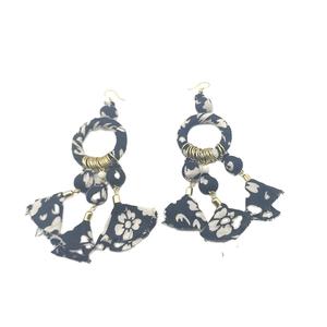 African Traditional Children's Gold Plated Bohemian Hoop <b>Earrings</b> Pair Handmade Acrylic <b>Resin</b> Lucite Anniversary India Wholesale - Product Image 1