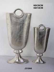 Pot de fleur en aluminium coulé fait à la main de haute qualité et finition de tapis de vase poli miroir pour salon ou table à manger à la maison - Product Image 4