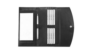 Porte-chèques en cuir PU noir de haute qualité portefeuille fermeture à bouton-poussoir - Product Image 3