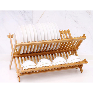 Hecho de bambú plato estante plegable plato escurridor restaurante Premium plegable plato bastidores de secado/La sra. Rachel: + 84896436456 - Product Image 1