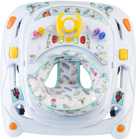 Marche-bébé UFO 5 mélodies et lumières LED 8 roues Plateau Apprentissage Marche Nourrir Siège réglable pliable en plastique pour tout-petits