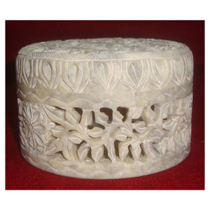 Pashan Kala-caja de joyería redonda tallada a mano, joyería hecha a mano para cualquier propósito de Festival, regalos - Product Image 1