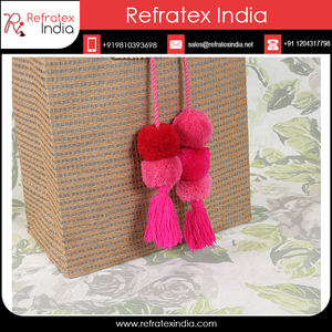 Bolso decorativo de moda, borla colorida, fabricación de la India - Product Image 4
