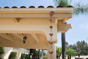 Semitree — chaîne de pluie faite à la main avec finition cuivre naturelle, 8,5 pieds, 15 tasses, tulipe, métal cuivre, décor de jardin en inde - Product Image 5