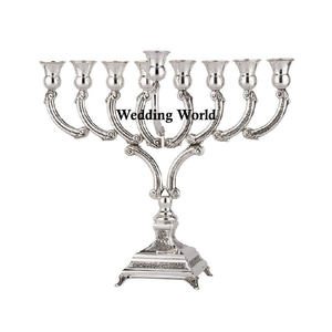 Bougeoir Menorah en métal de haute qualité, décoratif et fait à la main, bougeoir classique et élégant en métal pour table, vente en gros - Product Image 6