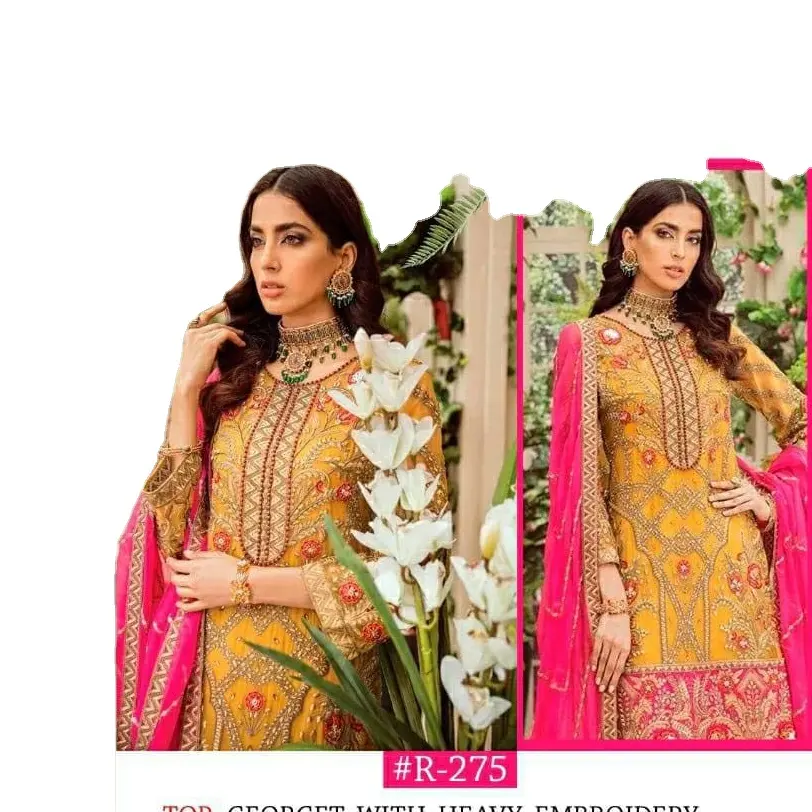 Eid Special Ladies Fancy Garments Kollektion Phantasie Shalwar Kameez mit Stola mit Spiegel arbeit und Latkan