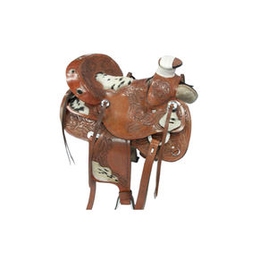Hand Carved Western Saddle Durable <b>Leather</b> Material - Product Image 6