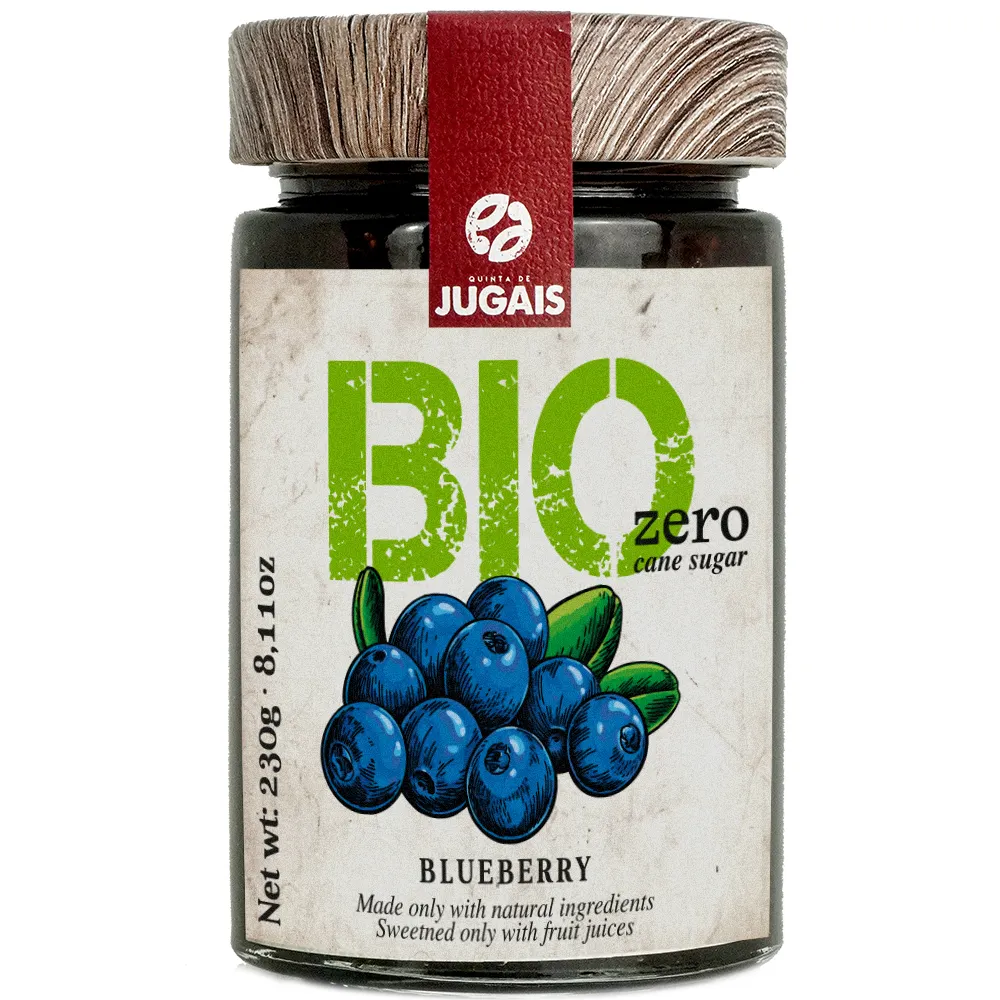 Bio Blueberry jam-tarro sin azúcar añadido, 230g, ingredientes naturales, Jam, embalaje, fruta para comer con pan ruso, tortitas