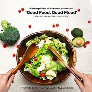 Ensemble de bols de service en bois pour fruits et salade Idéal pour la vaisselle et la vaisselle Parfait pour les mariages et la décoration intérieure - Product Image 4