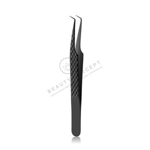 แหนบด้ามจับเพชร90องศาสำหรับการต่อขนตาเพิ่มวอลลุ่มในสีดำพลาสม่า - Product Image 1