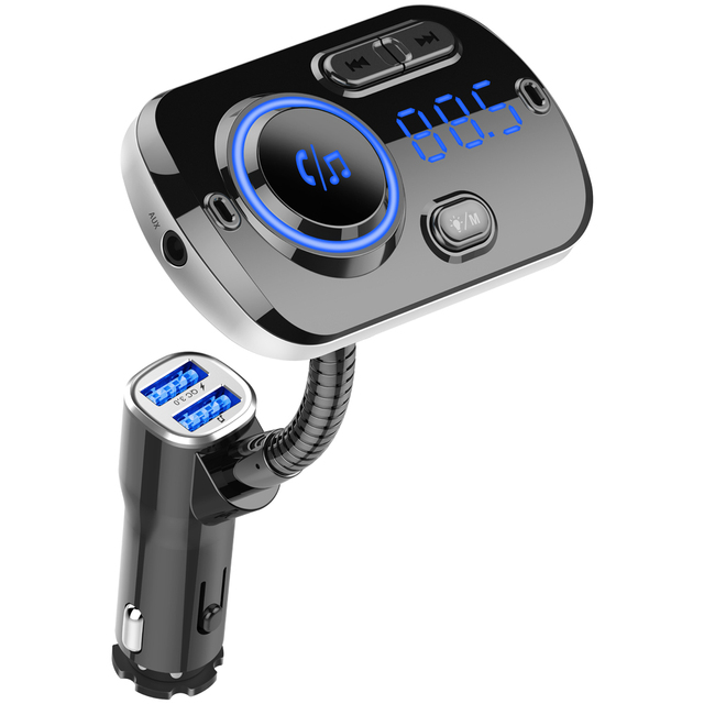 Best Selling Car Bluetooth FM Transmitter Dua USB Car Charger With Big Screen Display BC49AQ