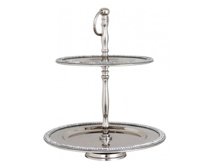 Giá Để Bánh Bằng Kim Loại Màu Bạc Cỡ Lớn Có Tay Cầm Bằng Vàng Khay Trái Cây 3 Tầng Bánh Cưới Tròn Sang Trọng & Đế Tráng Miệng - Product Image 2