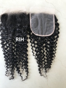 Extensiones de cabello humano brasileño Remy, sin procesar, 5x5, rizado, con cutícula, venta al por mayor - Product Image 4