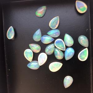 10mm 12mm naturel éthiopien Welo opale pierre lisse Flatback poire Cabochons calibrés en vrac Semi précieux meilleur prix de gros - Product Image 2