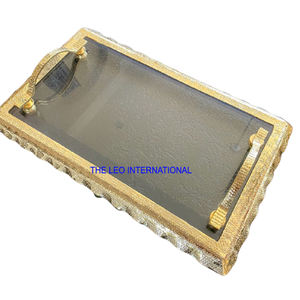 Plateau de service en aluminium plaqué argent de forme ronde Style fantaisie Luxe fait à la main Vente à chaud Excellente qualité - Product Image 4