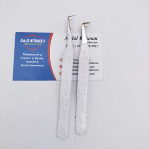 Pince à épiler d'extension de cils en acier inoxydable 90 Boot Strong Hold avec pointe en fibre pointue Private Label Solid - Product Image 1