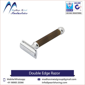 Venta al por mayor de maquinillas de afeitar masculinas de alta calidad con hoja de acero inoxidable de dos piezas y mango metálico - Product Image 5