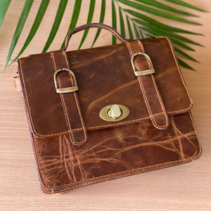 Real Handmade Full Grain Genuine Crunch Leather Handbag Stylish <b>Women</b> Real Vintage Leather <b>Office</b> Use Cross Body Shoulder <b>Bag</b> - Product Image 2