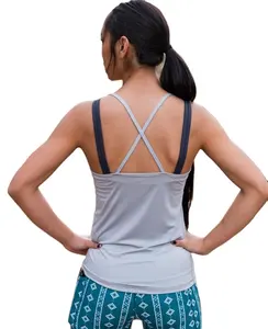 Bulk Custom Low Price Women Racer Back tank Tops Ladies New Design Fashion Top Cheap Custom 100% Polyester Tank Top - Product Image 1