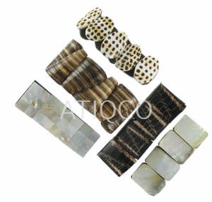 Bracelet de mode extensible en corne et nacre indiennes les plus chaudes ensemble de 5 bracelets de bijoux de mode - Product Image 1