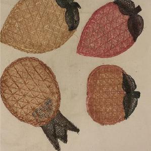 Sous-verre en rotin en forme de fruit, rotin naturel avec finition verte et brune, parfait pour les accessoires de table de maison charmants - Product Image 5