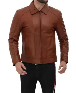Coupe-vent veste en cuir personnalisé veste en cuir pour hommes moto veste en cuir pour hommes