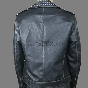 Vestes en cuir cloutées avec fermeture éclair - Product Image 2