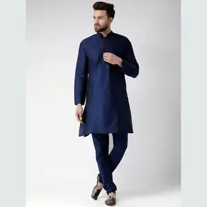 2022 Custom Design Mannen Casual Feestkleding Indian Slim Fit Kurta Pyjama Voor Mannen Collection