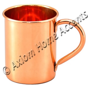 Taza de mula de Moscú de cobre sólido al por mayor más vendida en línea, taza de Julep de menta de cobre, mango martillado, acabado por Axiom Home Accents - Product Image 5