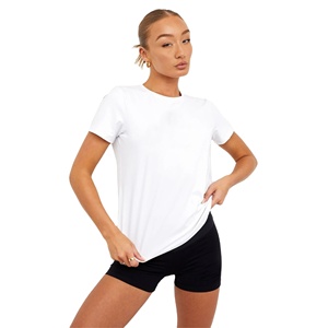 100% coton oem grande taille t-shirt femmes t-shirts graphiques t-shirt femme impression personnalisée à manches courtes t-shirts fitness chemise vêtements de yoga - Product Image 5