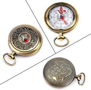 Brújula de bolsillo portátil de latón náutico. Brújula infantil con cubierta ahuecada y latón de Calvin - Product Image 4