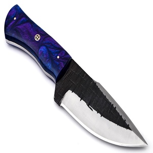 Couteau de chasse en acier à haute teneur en carbone, avec lame en résine forgé à la main de 8 pouces, couteaux Sm manche de feuille (smk1441) plat Grand 5mm - Product Image 3