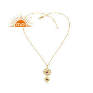 Energy Wheel Design Pendant Necklace Silver <b>Jewelry</b> Wholesaler Amethyst Gemstone Necklace <b>Vintage</b> Collection - Product Image 1