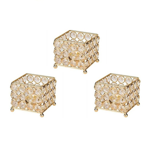 BOUGIE EN LAITON CRISTAL CARRÉ PAR BRASSWORLD INDIA - Product Image 1