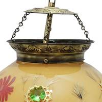 Lampe suspendue au plafond traditionnelle en verre moutarde fait main avec base en laiton, 12 pouces, lumière décorative