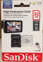 Haute endurance 32 Go pour carte mémoire vidéo SanDisk avec adaptateur en plastique durable pour les systèmes de surveillance domestique Dash Cams