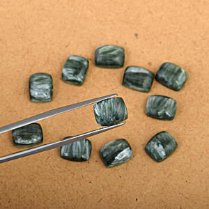 Pierre précieuse séraphinite rectangulaire naturelle 5X3mm Cabochon en vrac coupé naturel fait à la main en forme de rectangle fabrication de bijoux en pierre - Product Image 5
