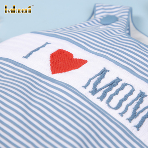 Monos de Bebé para Niños con Bordado Hecho a Mano Personalizado, Estilo Lujoso, Spandex/Algodón, Patrón Paisley, 'I Love Mom', OEM ODM - Product Image 5