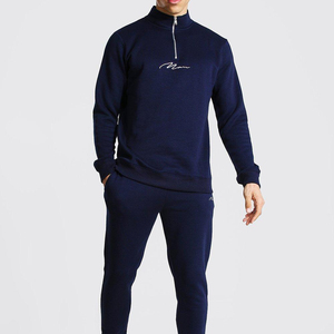 Chándal deportivo personalizado para hombre, ropa deportiva de cuello levantado, sudadera, 2 piezas, Primavera en blanco - Product Image 1