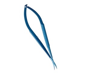 Castroviejo Curved Scissors, 12cm, 16mm Blunt Tips, <b>Titanium</b> - Product Image 3