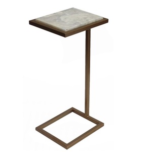Aluminum Square <b>Stool</b> Marble Bottom Brass Finish <b>Stool</b> Room Modern Usage Office Home Room Restaurant Modern Made in India Square - Product Image 2
