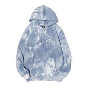 Prix usine pull cravate teinture à capuche pour hommes 100% coton éponge en relief concepteur motif hiver sueur porter pour les filles - Product Image 1