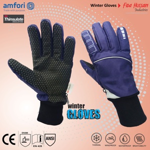 Venta caliente Guantes de invierno con pantalla táctil en cuero sintético con estampado de silicona Palma 2025 Guantes al por mayor Guantes de cuero - Product Image 6