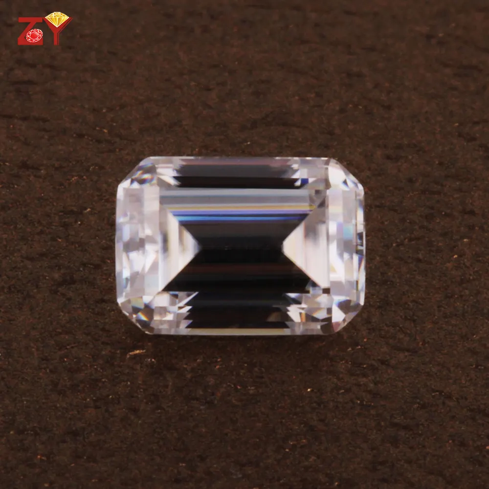 Moissanite corte esmeralda, pedra de moissanite branca, diamante moissanite 1 preço do carat