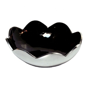 Decorative Black Enamel Aluminum Fruit Bowl antique aluminum Bowl for table decor Customized - Product Image 1