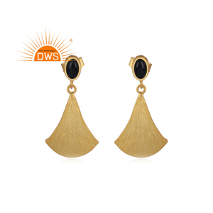 Newest Black onyx <b>Silver</b> <b>Earring</b> Gold Plated Gemstone <b>Earring</b> Supplier Of Handmade <b>Silver</b> <b>Stud</b> <b>Earring</b> - Product Image 1